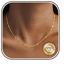 CASSIECA Kette Silber 925 Damen Silberkette Damen 925 Ohne Anhänger 41-61CM | Halskette Damen Silber Silberkette Damen 925 Halskette Damen Gold 18K Platte Dünn Choker Halskette für Anhänger Wasserfest