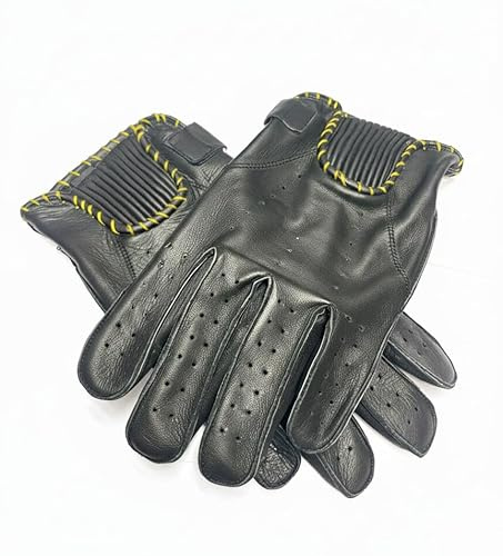 GEARX Weiche Anilinleder Mode Motorrad Auto Fahren Handschuhe Garage Bobber Chopper Cruiser Rider, XL