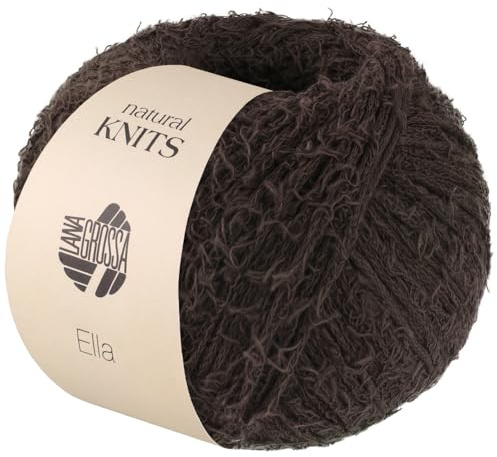 LANA GROSSA Ella | Flauscheffektgarn aus 100% Baumwolle | Handstrickgarn aus 100% Baumwolle | 50g Wolle zum Stricken & Häkeln | 130m FB 12