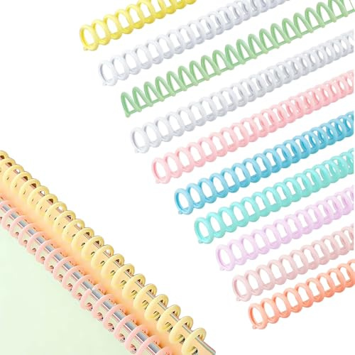 Rusokufo 20 Stück Bindekämme, 10 mm Ringabstand & 12 mm Innendurchmesser, 30 Ringen Kammbindung für Dokumente, Notizbücher, Präsentationen & Schulunterlagen