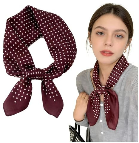 seidentuch damen nickituch damen seidenschal tuch für tasche seidentücher seidentuch rot rotes halstuch damen quadratischer schal mit polka-dots polka dots pañuelo rojo halstücher halstuch rot weiss
