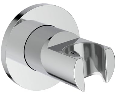 Ideal Standard Alero wall Bracket for Hand Shower, Round – Chrome | Cylindrical wall bracket for hanging the shower head, easy to clean, high-quality finish, BE194AA