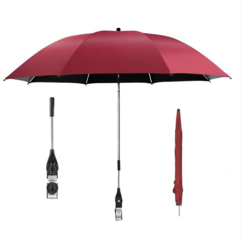 Tsawntd Paraguas con clip para silla, sombrilla para silla de playa con bloqueo UV y abrazadera, parasol portátil ajustable, azul lago, 23, 00 pulgadas