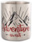 MUGSY Edelstahltasse, Adventure Awaits Berg-Motiv & Spruch, 280ml, robuster Edelstahl Campingbecher