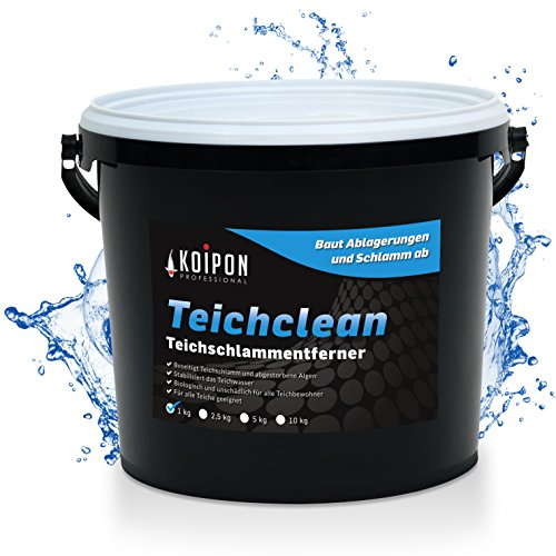 KOIPON Teichclean 1 kg Teichschlammentferner, Biologischer Abbau von Teichschlamm, Teichreinigung von Laub, Schlamm und Ablagerungen, für Fischteich oder Gartenteich