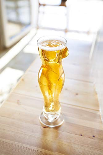 Monsterzeug Sexy Bierglas Frauenkörper, Party Pilsglas Traumkörper, Frauentorso Glas mit Rundungen, Füllmenge 0,5 Liter