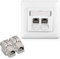 kwmobile 2X Module Keystone catégorie 6A - Lot avec 2 modules de Brassage et Prise Murale 2 Ports pour branchement câble - Raccord blindé