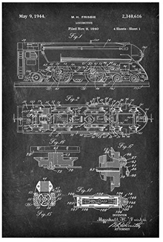 artboxONE Poster 30x20 cm Reise Vintage Lokomotive (Tafel) - Bild Zug Eisenbahn Entwurf