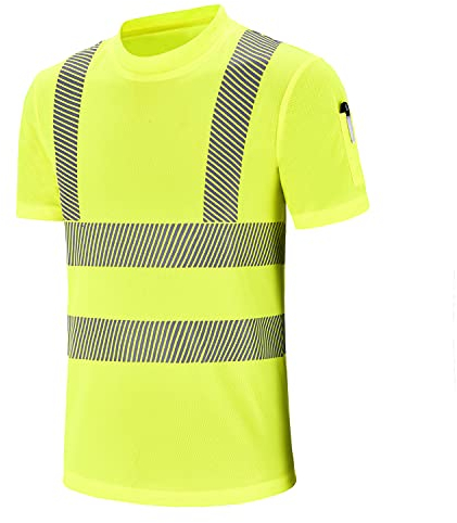 Warnschutz T-Shirt Warnschutzshirt Warnshirt (Gelb, L)