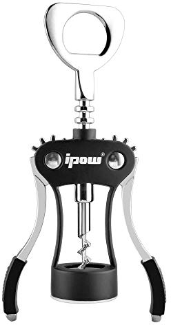 IPOW Tire Bouchons de Vin Ouvre-bouteilles à Levier Poignet en Caoutchouc Antidérapant à Alliage de Zinc Débouche le Pinard et Vin pour Ouvrir tous les Types de Bouteilles