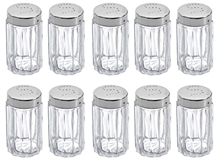 Westmark Saliera, 10 pezzi, Capacità: 50 ml l'uno, Acciaio inox/Vetro, Traditionell, Argento/Trasparente, 630122E2