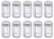 Westmark Saliera, 10 pezzi, Capacità: 50 ml l'uno, Acciaio inox/Vetro, Traditionell, Argento/Trasparente, 630122E2