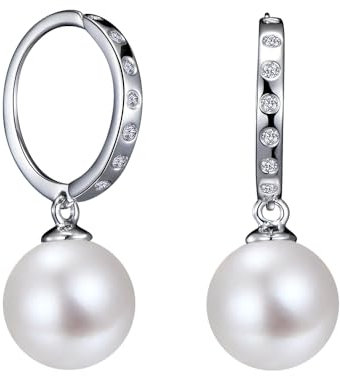 Original McPearl Diamant Perlen Ohrringe. Top Qualität aus Deutschland. Achtung: Die Ohrringe werden mit leicht ovalen Süßwasserperlen geliefert (auf dem Bild sehen sie rund aus)!
