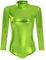 FYMNSI Damen Glänzende Ballettanzug Ballettbody Sport Tanz Body Gymnastikanzug Trikot Langarm Bodysuit Metallic Wetlook Einteiler Turnanzug Leotards Overall Lack Leder Oberteile Top Kostüm Hellgrün S