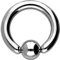 PIERCINGLINE Titan Klemmkugelring BCR Piercing Ring Lippe Ohr Tragus Helix Silberfarben 8 x 5 x 22 mm
