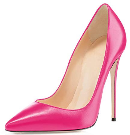 Soireelady Scarpe col Tacco Eleganti, Chiuse Donna Fucsia EU45