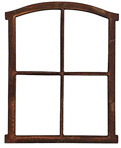 zeitzone Stallfenster Gusseisen Antik-Stil Rostig Rundbogen Eisenfenster Landhaus 63cm