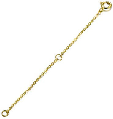 SISGEM Necklace Extender Chain, 9ct Yellow Gold Flexible Necklace Chain Extender with 1/2 inch Extension for Necklace Bracelet Anklet Choker
