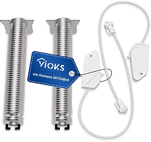 VIOKS Türscharnier Feder Set Ersatz für 00754869 Türfeder Siemens Geschirrspüler Schwarz mit Seilzug - Viva Balay Neff Bosch Feder Geschirrspüler