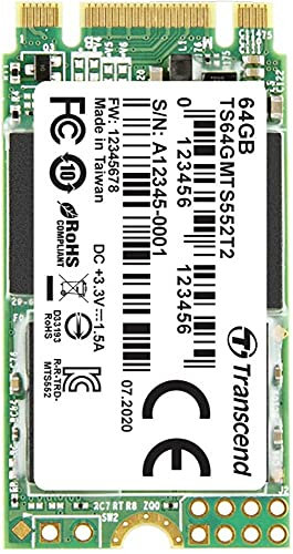 Transcend MTS552T2 64GB Interne M.2 SATA SSD 2242 SATA 6 Gb/s Industrial TS64GMTS552T2
