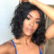 PORSMEER Perücke Schwarz Damen Kurze Bob Locken für Afro/Frauen/Mädchen Natürliche Mittelteil Haar Perücke Party/Kostüm Ohne Lace Front Wig