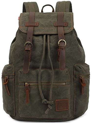 YOUNXSL Canvas Leinwand Rucksack Vintage für Outdoor Camping Außflug Sports Rucksack Wanderrucksack Herren Damen Rucksäcke