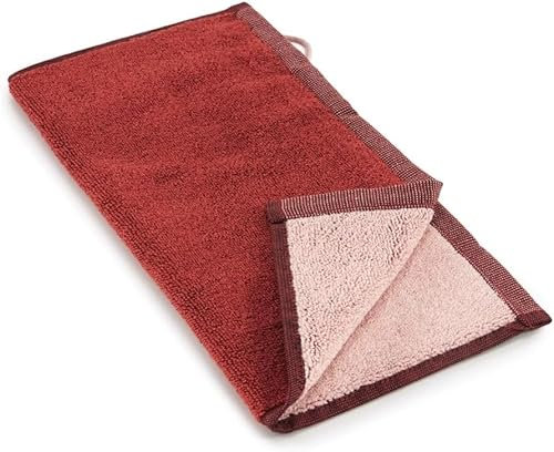 Bassetti Granfoulard, Lavette set 2 pezzi, manopole in Spugna di Puro Cotone Jacquard 100% 30x30 cm, Asciugamano Bagno, Cotto R1