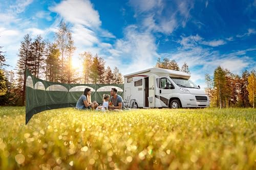 HSS Pare-vent portable léger à 5 panneaux pour camping, jardin, plage, 8,36 m (vert forêt)