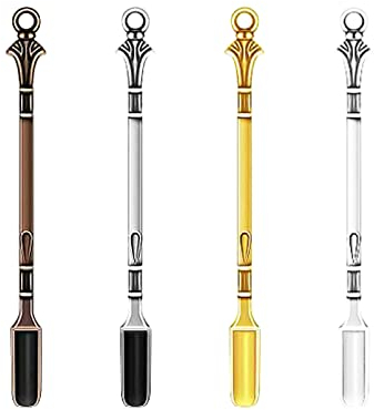 Mini Cuchara de Polvo, Mini Pala Cuchara,Cuchara de Medicina, Mini Pala Cuchara para Tabaco,4PCS Cuchara de Rapé Sniffer Snorter para Medicamentos Sales Especias