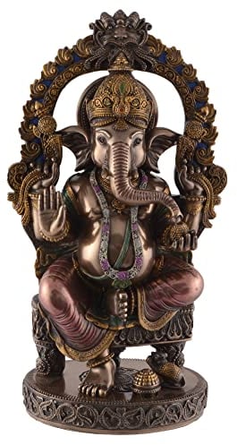 VOGLER Joh. Vogler GmbH Ganesha indischer Gott des Glücks - Tempelbogen sitzend bronziert by Veronese