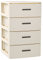 AC - Cajonera de Ordenación Modelo Rattan - 4 Niveles - Torre de almacenaje Multiusos, Organizador Auxiliar, Almacenamiento, baño - 61,5 x 36,5 x 36,5 cm - Color Marfil