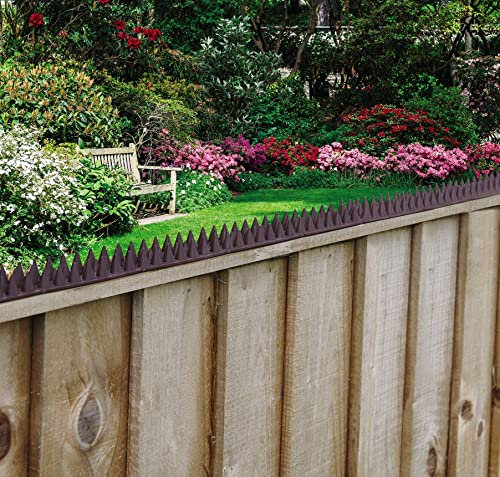 10 x Wall, Shed or Fence Guard Spike Strips – Harmless Outdoor Garden Security Anti-Climb Deterrent for Intruders, Cats, Birds, Foxes – Easy to Install Cut To Size, Each Measure L49 x W4 x D1.7cm