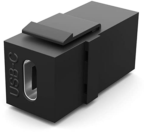 HB-DIGITAL Keystone Modul mit USB-C Buchse USB 3.2 | Multimedia-Keystone für Patchpanel Netzwerkdose 240W Keystone-Halterung Verbinder Adapter Kupplung Plug-&-Play schwarz