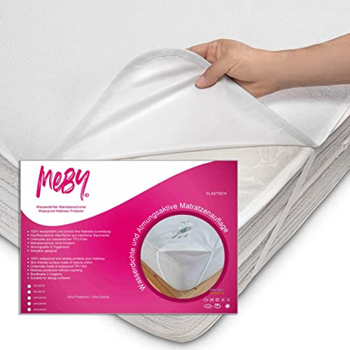MEBY 70x140 cm wasserdichter Matratzenschoner für Baby. Atmungsaktive Matratzenauflage aus Baumwolle. Matratzenschutz, wasserdicht, nässeschutz. Elastisch, ohne Knistern. Inkontinenzauflage (2er Set)