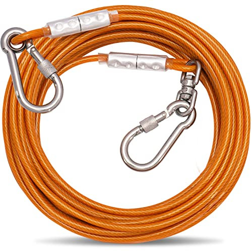 Tie-Out Leinen für Hunde,3/6/9/15m Hundeleine für den Hof,Hofleine Leinen für Hunde（Orange,9M