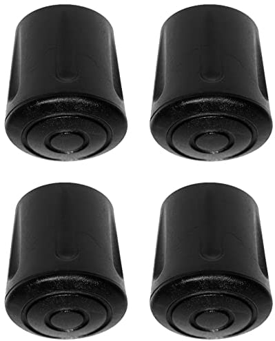 cyclingcolors 4X Möbelfüße Gummi Möbelgleiter Rund Stuhlkappen fusskappen Kappen schutzkappen für stuhlbeine schwarz Rohrkappen Endkappen Rundrohr (25 mm)