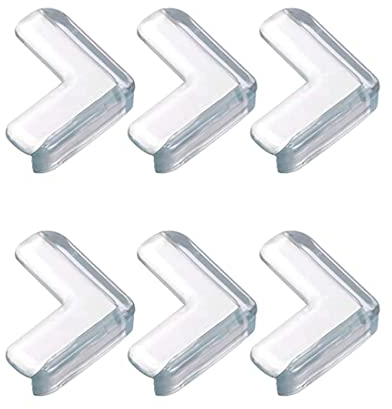 WeddHuis Protection Coin de Table Bébé, 6Pcs Protecteur d'angle de Meuble Transparent, Doux et Haute Résilience, Protège Le Bébé des Angles Vifs de la Table (L-Shape)