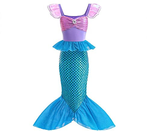 Lito Angels Prinzessin Meerjungfrau Arielle Kostüm Kleid Verkleidung für Kleinkind Mädchen Größe 2-3 Jahre 98 (Tag-Nummer 100)