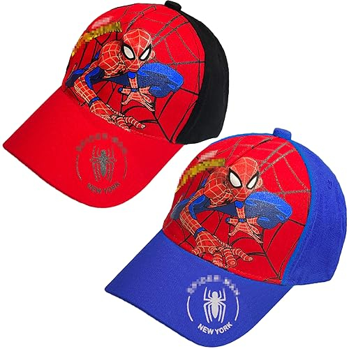 Basecap Kinder Jungen, 2 Stück Spider Mütze Baseball Cap Kinder Kappe Mütze Geschenk Jungen Superhelden Snapback Geburtstag Schule Sport Sonnenschutz Verstellbare