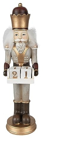 Clayre & Eef Figur Nussknacker 22 cm Grau Polyresin Weihnachtsfiguren
