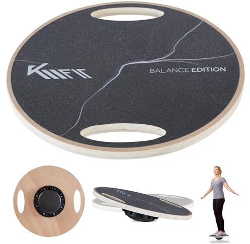 KM-Fit Planche d'équilibre en bois | Planche d'équilibre | Planche d'intérieur | coordination