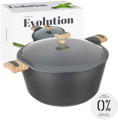 KASANOVA Antihaft-Kasserolle Evolution, Induktions-Kochtopf, hochwertige Kasserolle mit Deckel, geeignet für alle Herdarten (Kasserolle 32 cm)