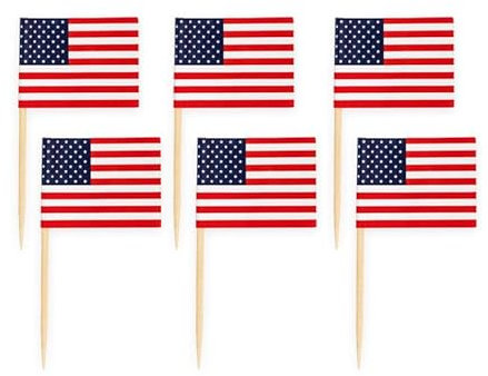Globos 50 Flaggen Deko Picker USA Amerika