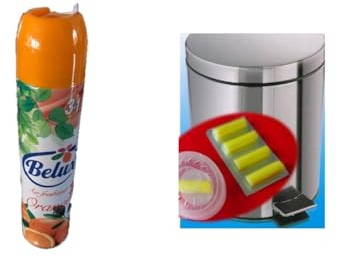 Conny Clever Mülleimer Deo Lufterfrischer Starterset mit Limone und Orange Duft, Spray, 5 Stück, 300 ml, Orange