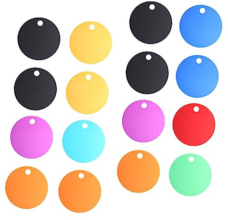 OHPHCALL 25pcs Aluminum Alloy Tag Pet Id Tag Round Blank for Dog Accessories DIY Puppy Traction Rope Pendant for