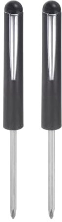 sourcing map 2pcs Non-Magnetic Pocket Screwdriver 4mm Phillips 3mm Slotted Mini Portable Screw Driver with Clip for Mechanical, Electrician, Technician, Black