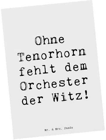 Mr. & Mrs. Panda Postkarte Spruch Tenorhorn Witz - Geschenk, Musik, Instrument, Lernen, Postkarten, Grußkarte, Brassband, bildkarte, Musiker, solistisch, Ansichtskarten, Instrumente, Ansichtskarte