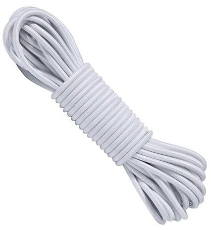 BYZANDQI Gummiseil Expanderseil 5 mm 10 m Weiß - Planenseil Spannseil Gummileine für Anhängerplane Plane Zelte Netz Banner (Weiß, 5mm x 10M)