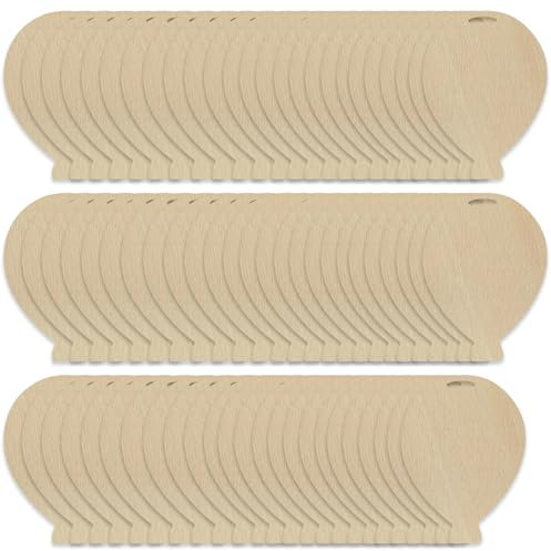 Personalize Pro Trucioli di legno a forma di palloncino con foro, fette di legno fai da te, centrotavola in legno naturale, 100 pezzi
