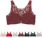 BDROX Floral Secrets Comfort Rose Bra,Seamless Front Closure Lace Butterfly Daily Bras,Women's Front Closure Bra (Wine,38/85D)